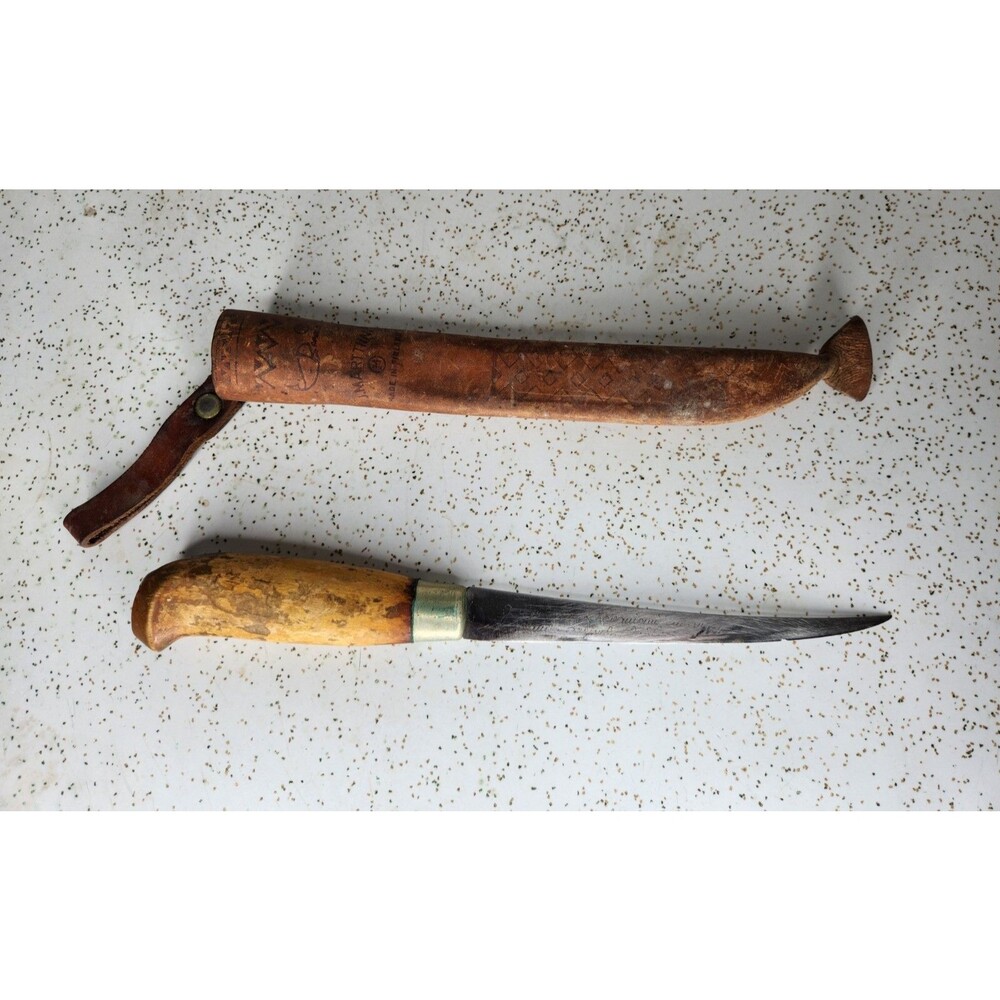 J Marttiini Rapala Finland Fishing Fillet Knife & Leather Sheath 11" Knife